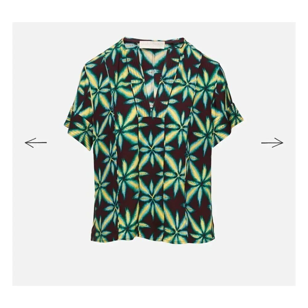 Ulla Johnson Womens Rosie Top Size 2 Olivinite Short Sleeve New with tags blouse - Picture 3 of 11